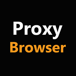 Compact Proxy Browser wordmark in white and orange on black