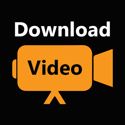 Download Video text with an orange video camera graphic
